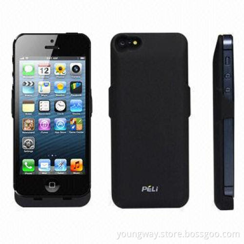 Power Cases for iPhone5, Available in Black Color, 2,200mAh Capacity
